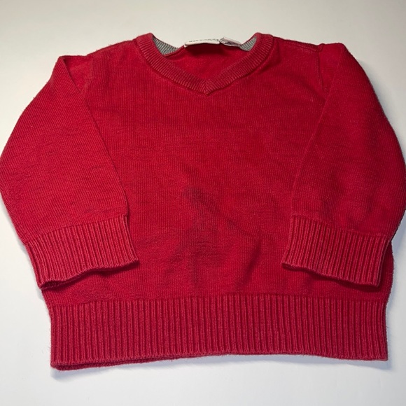 Red long sleeve v neck sweater 18-24 months - Picture 1 of 3